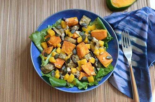 PATATE DOUCE ET AUBERGINES RÔTIES